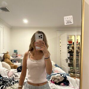 brandy pink lace top